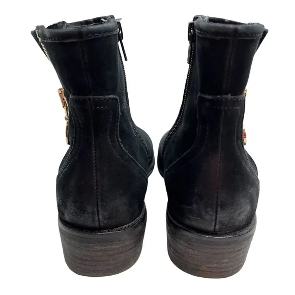STEVE MADDEN CHANCES Genuine Leather Exposed Zipper Ankle Boots Booties sz 8